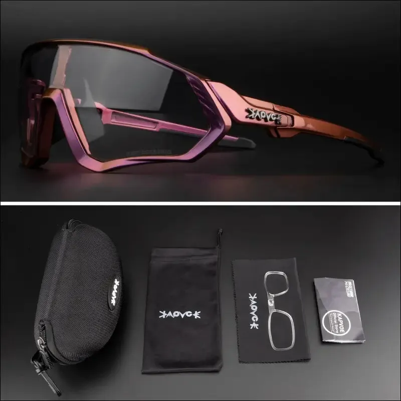 Kapvoe photochromic cycling glasses fishing sport sunglasses mtb bike glasses fietsbril goggles