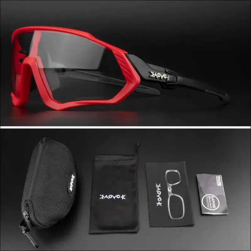 Kapvoe photochromic cycling glasses fishing sport sunglasses mtb bike glasses fietsbril goggles
