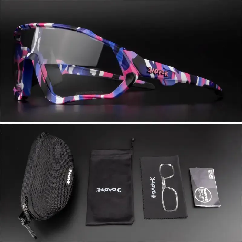 Kapvoe photochromic cycling glasses fishing sport sunglasses mtb bike glasses fietsbril goggles