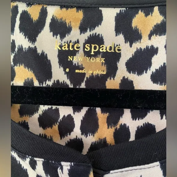 Kate Spade New York Brushed Jersey Brown Animal Print Sleep Long Shirt Sz S NWT