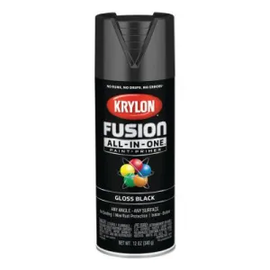 Krylon® Industrial Fusion All-in-One™ Paint   Primer, 12 oz, Black, Gloss, K02702007