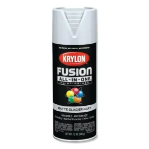 Krylon® Industrial Fusion All-in-One™ Paint   Primer, 12 oz, Glacier Gray, Matte, K02757007