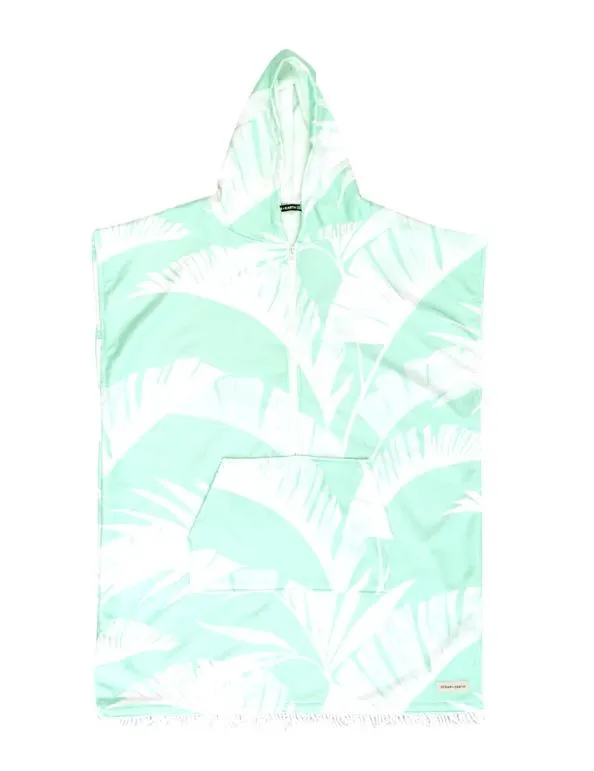 Ladies Poncho Towel - Zip front Mint