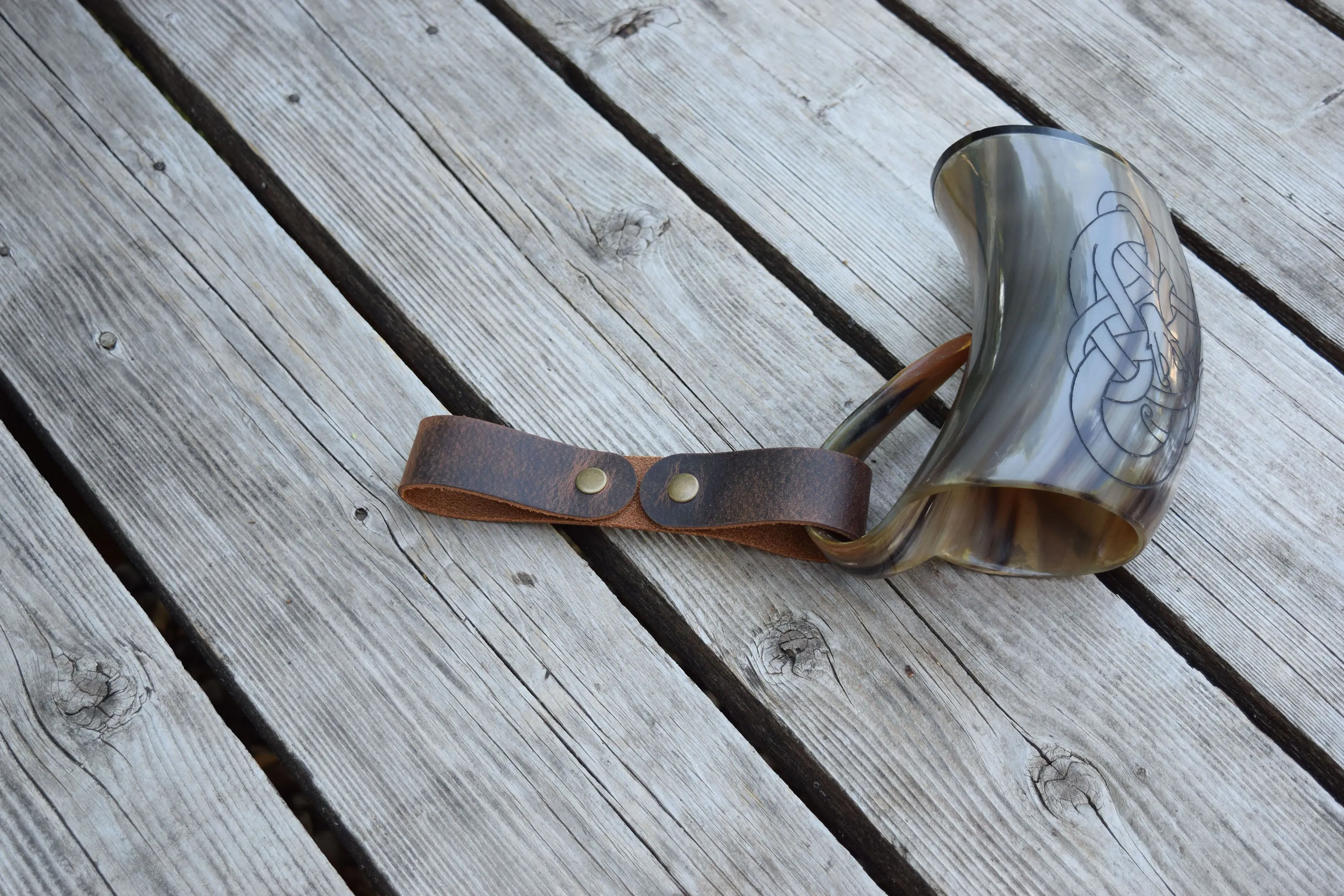 Leather Tankard Strap / Mug Frog (Snap Button)