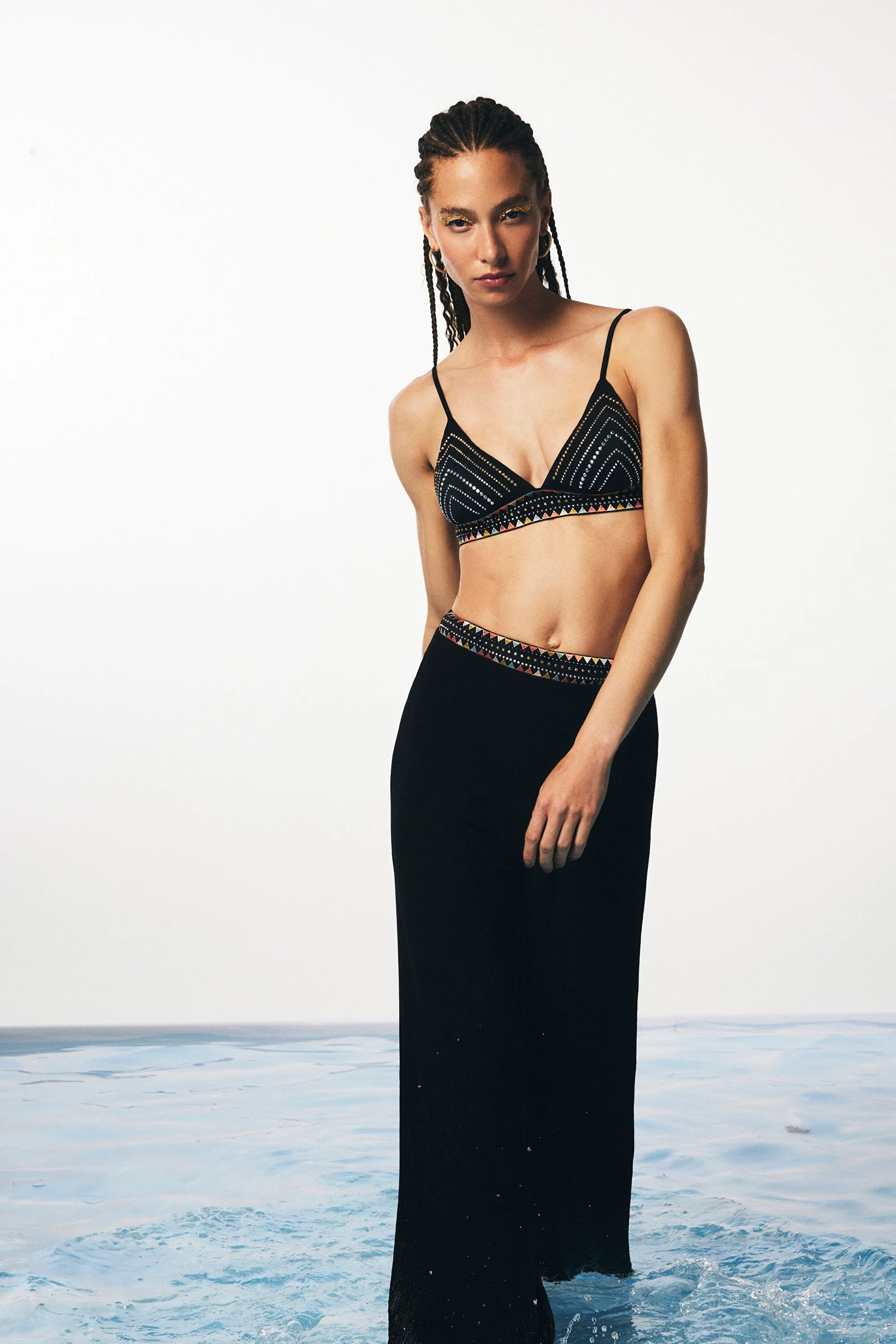 Lennox Stone Black Pants - Gamze Erçel Collection