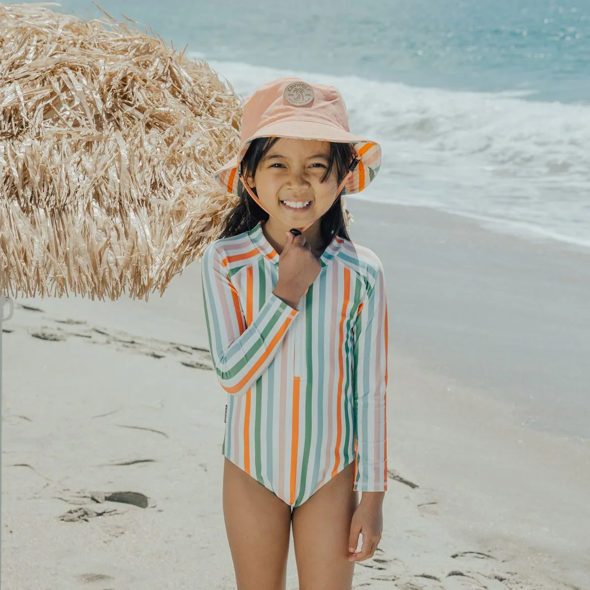 Long Sleeve Swimsuit Summer Stripe