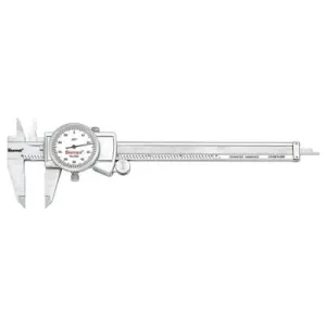 L.S. Starrett 3202 Series Dial Caliper, 0 in to 6 in, Stainless Steel, 61467