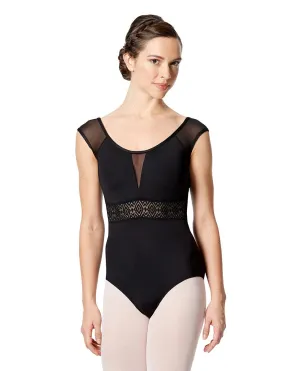 Lulli Cap Sleeve Leotard Amalia Black LUF523