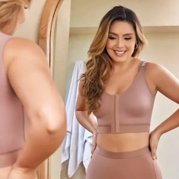 M-2XL POST SURGERY COMFORT SUPPORT BACK FAT SHAPER SECURE HOOK COMPRESSION BRA