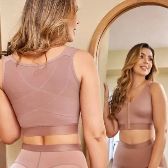 M-2XL POST SURGERY COMFORT SUPPORT BACK FAT SHAPER SECURE HOOK COMPRESSION BRA