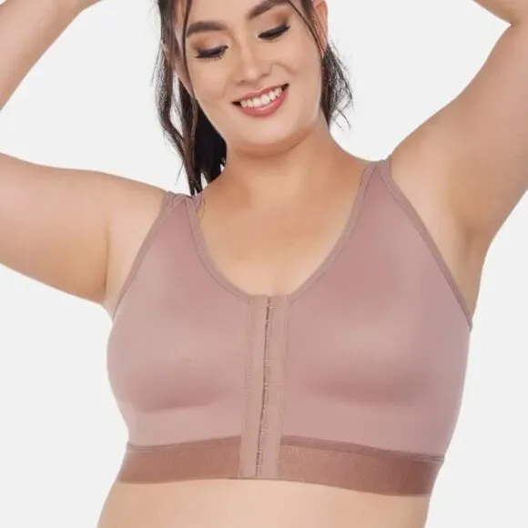 M-2XL POST SURGERY COMFORT SUPPORT BACK FAT SHAPER SECURE HOOK COMPRESSION BRA