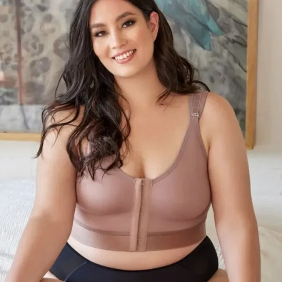 M-2XL POST SURGERY COMFORT SUPPORT BACK FAT SHAPER SECURE HOOK COMPRESSION BRA