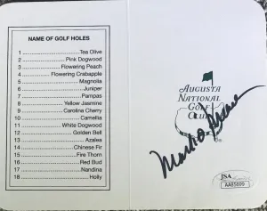 Mark O'Meara Signed Masters Scorecard with JSA