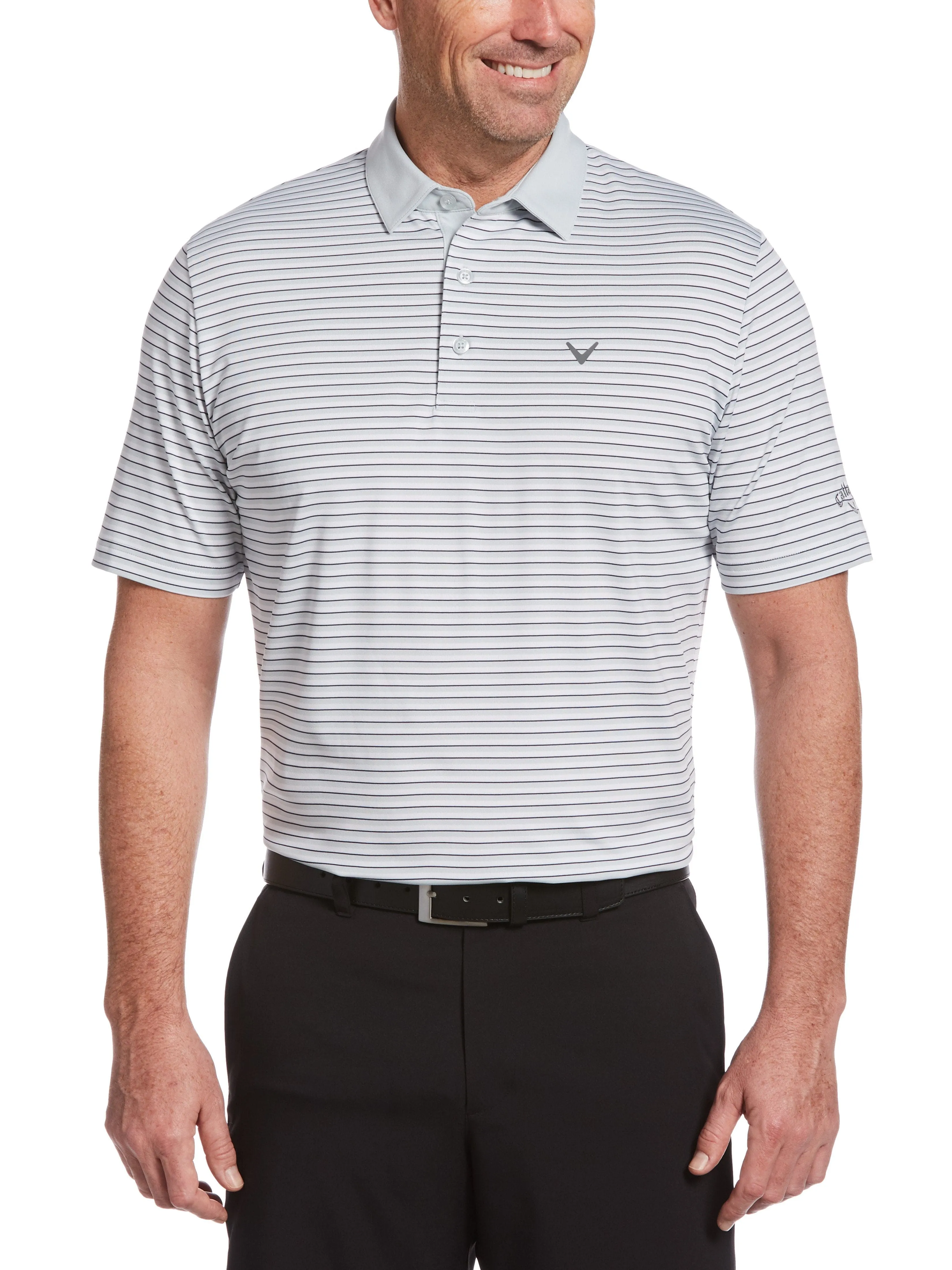 Mens 3-Color Stripe Polo