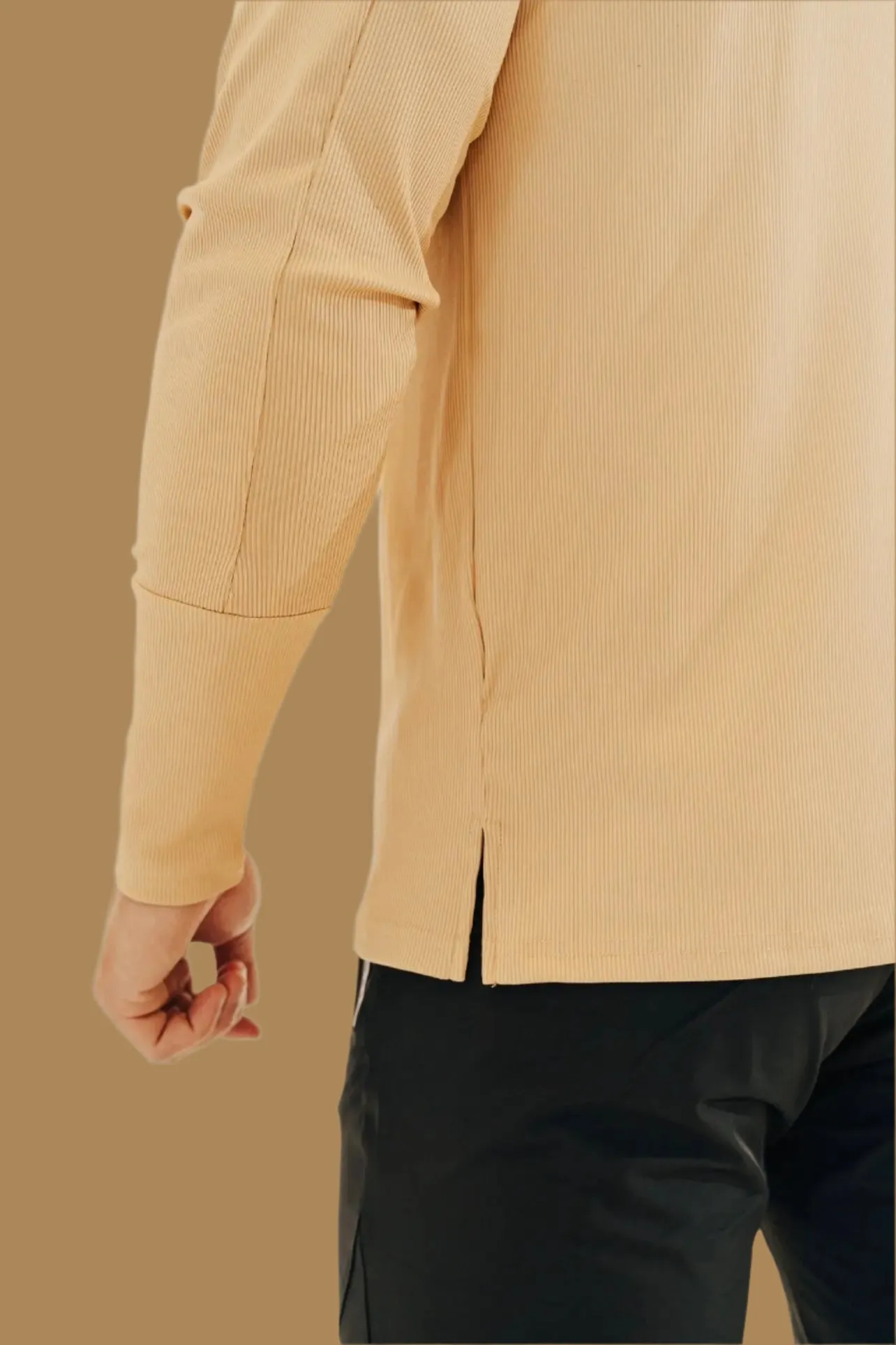 Men’s Ace Long Sleeve Golf Shirt - King’s Gold / Black