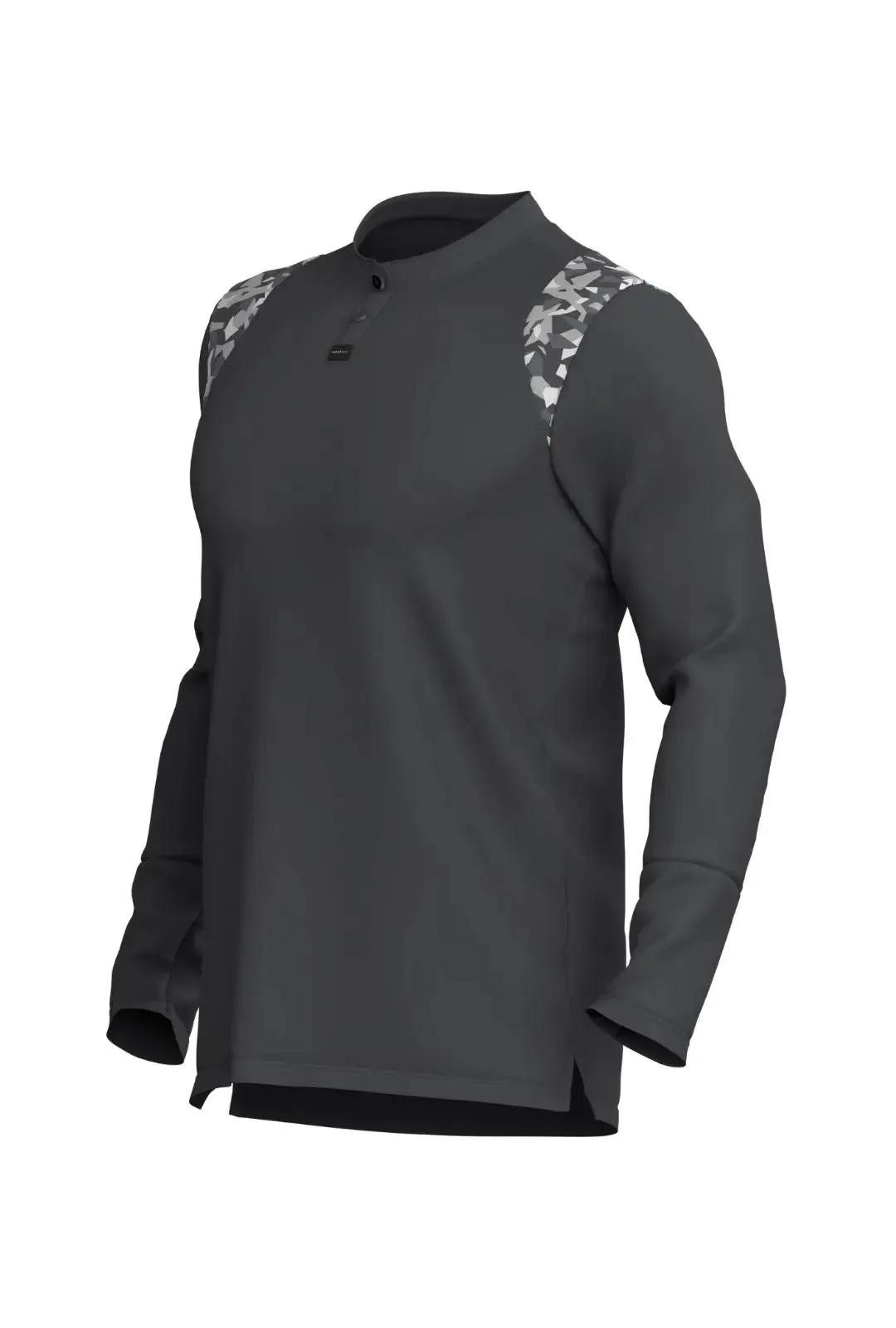 Men’s Ace Long Sleeve Golf Shirt - Storm Grey/Camo