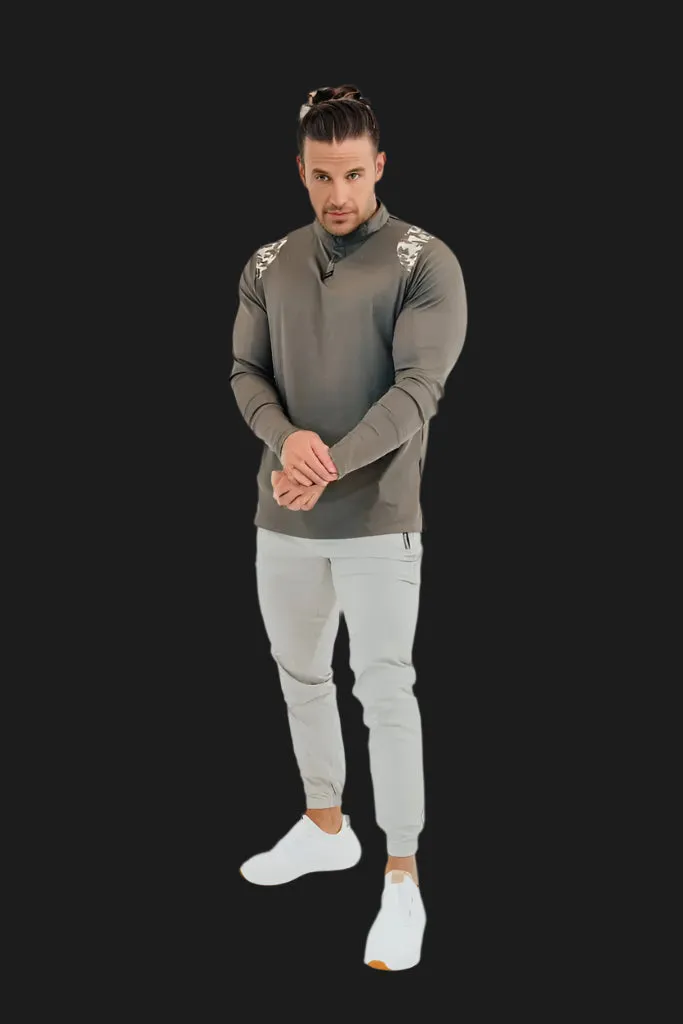 Men’s Ace Long Sleeve Golf Shirt - Storm Grey/Camo