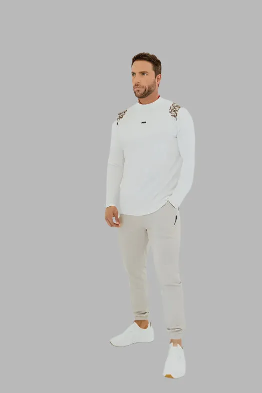 Men’s Ace Long Sleeve Golf Shirt - White/Camo