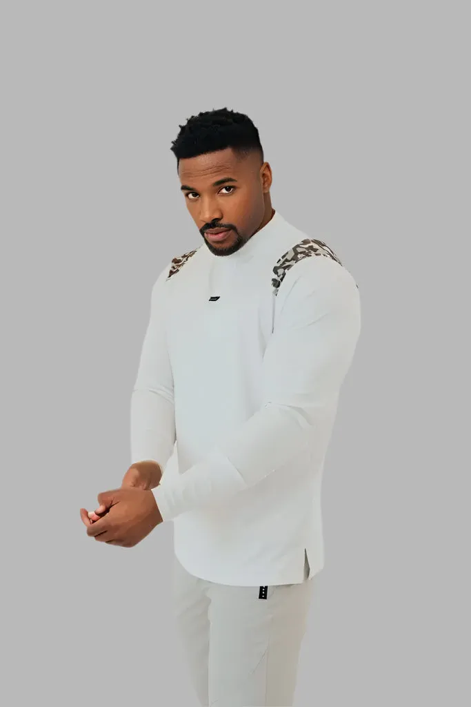 Men’s Ace Long Sleeve Golf Shirt - White/Camo