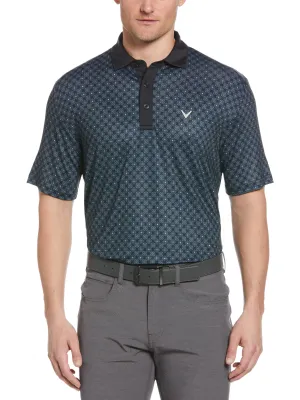 Mens All Over Circular Geo Print Polo