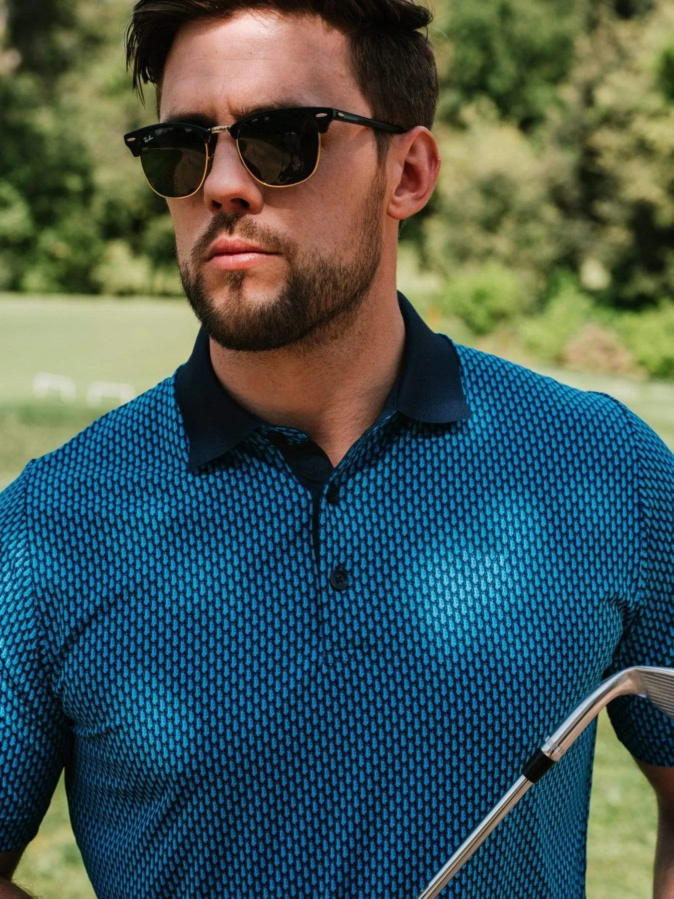 Mens Allover Novelty Print Swing Tech™ Polo