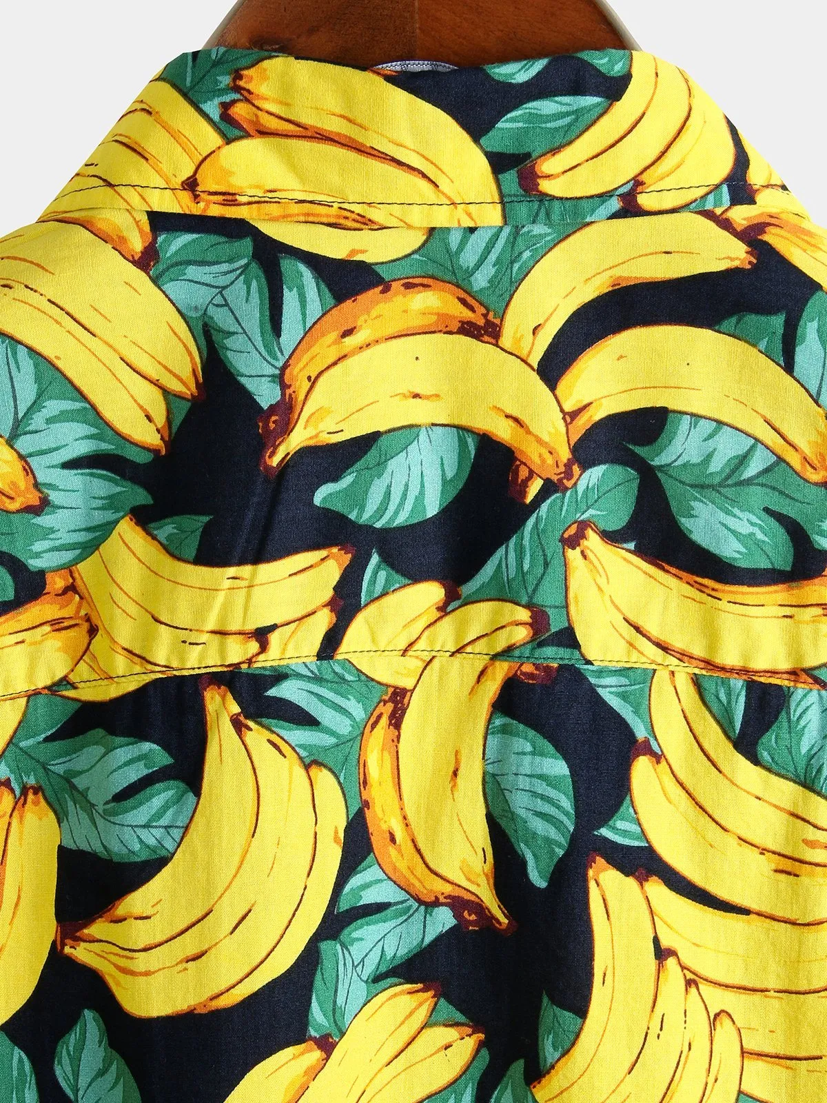 Men's Banana Cotton Fruit Print Button up Tropical Aloha Hawaiian Shirt