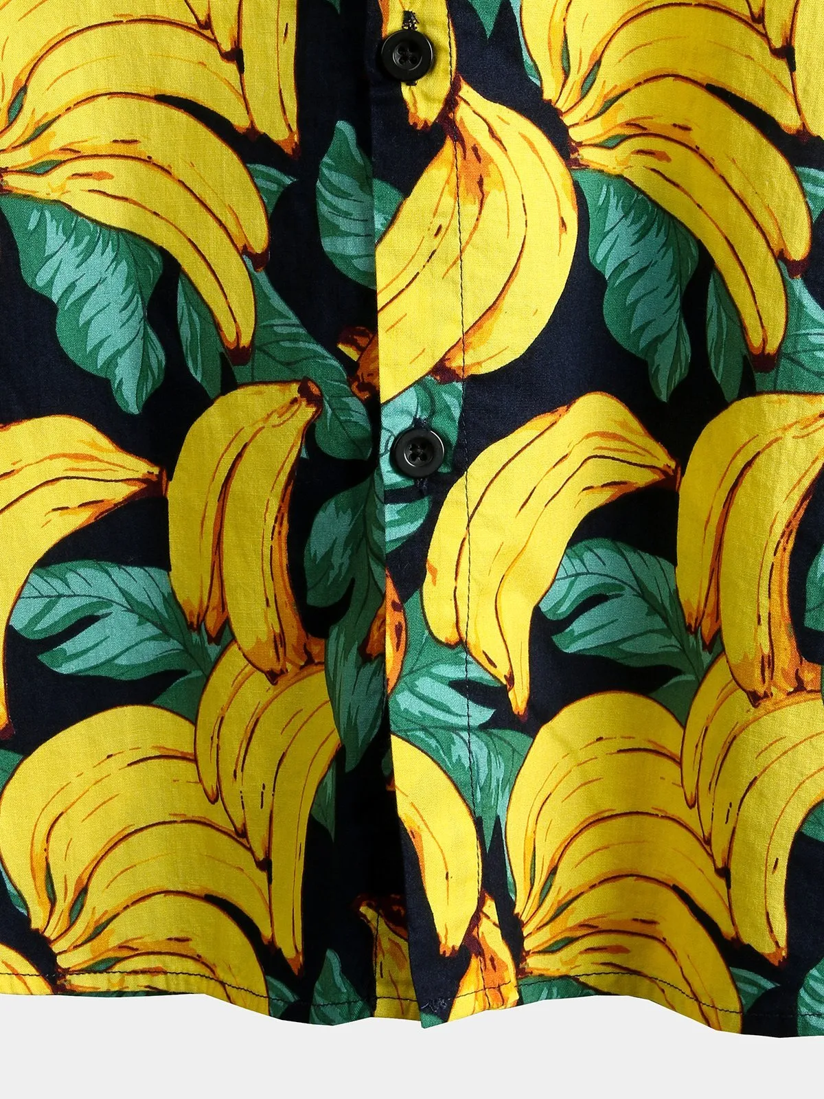Men's Banana Cotton Fruit Print Button up Tropical Aloha Hawaiian Shirt