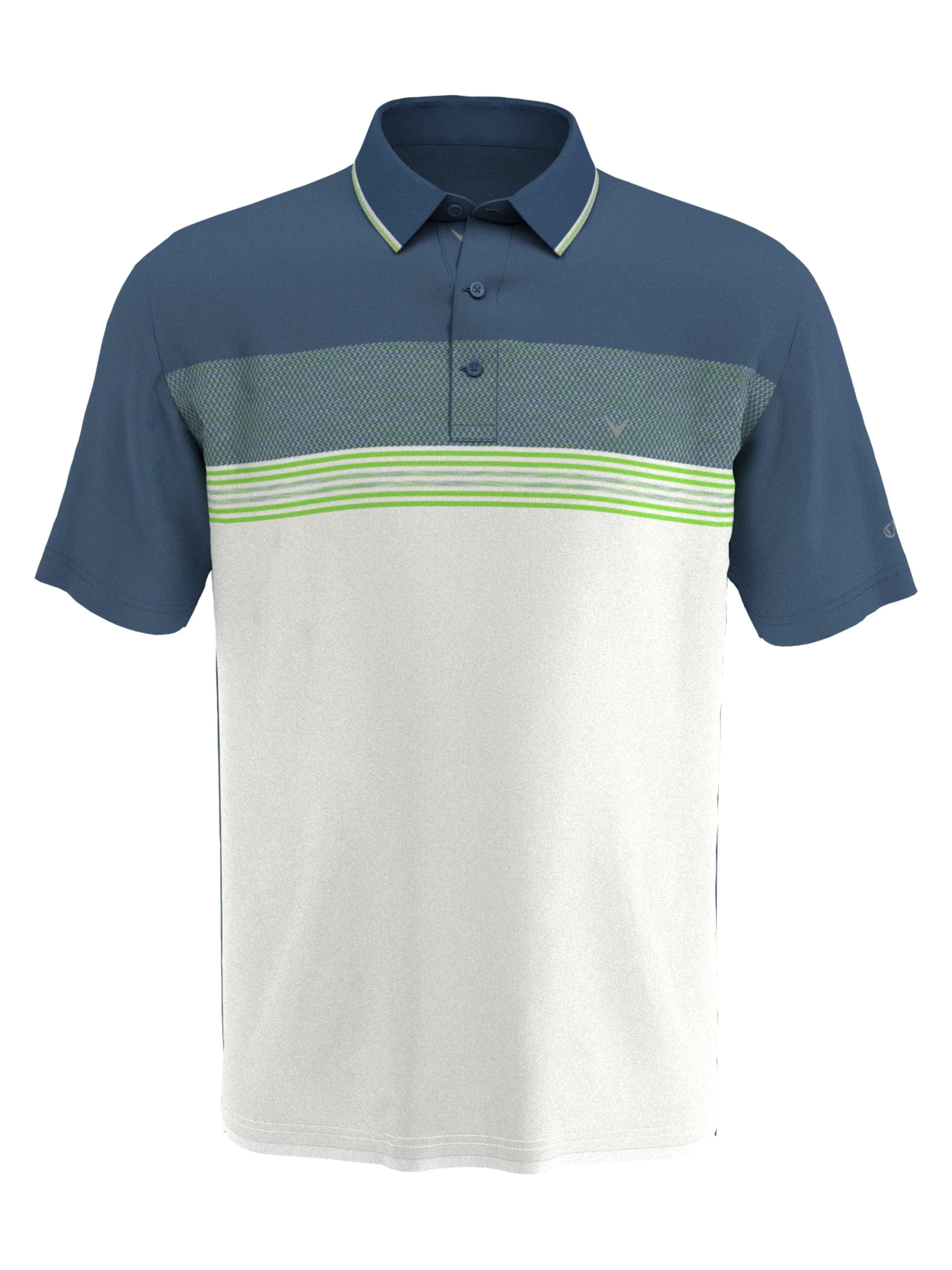 Mens Engineered Stripe and Micro Geo Print Polo