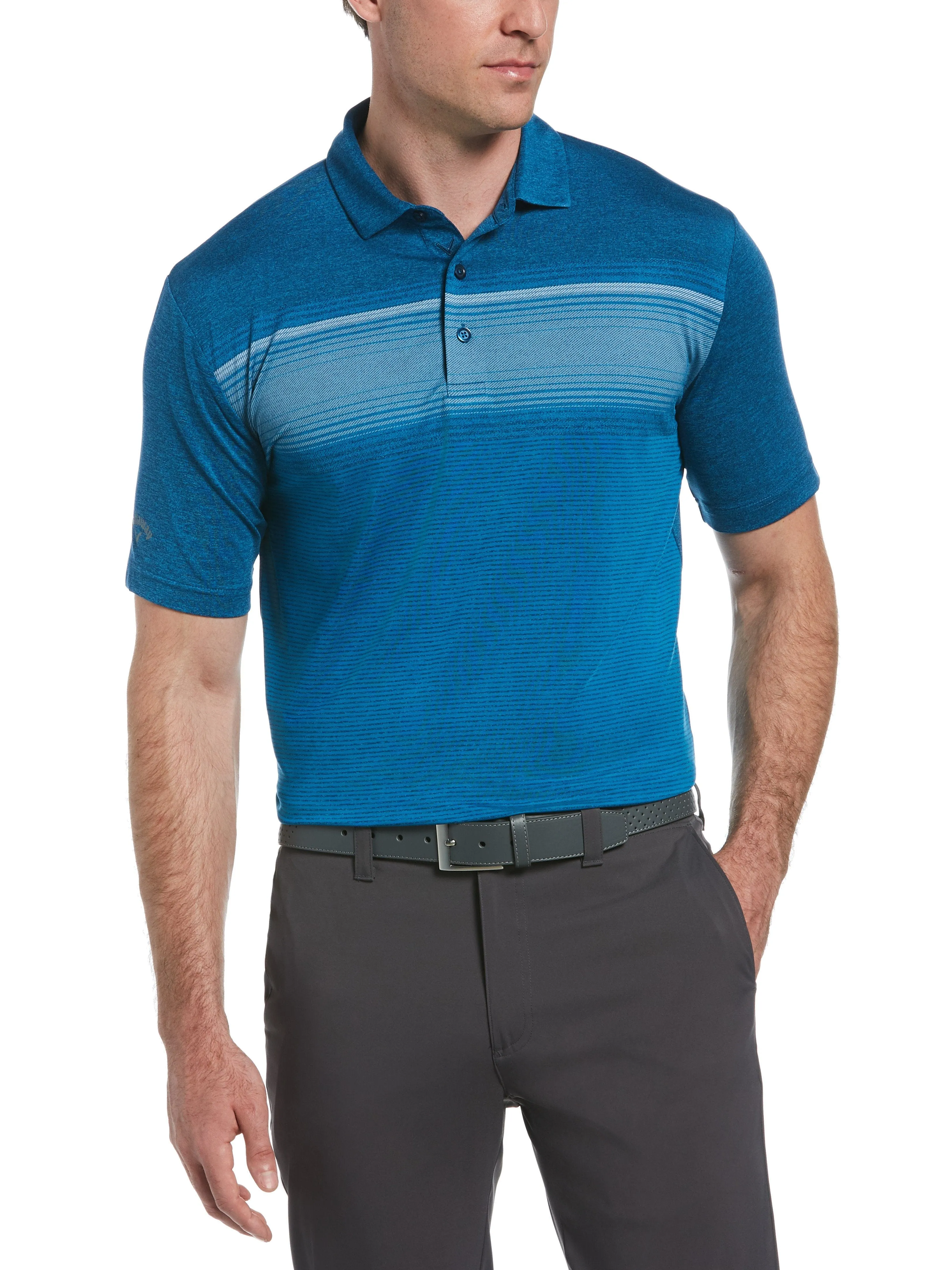 Mens Engineered Stripe Polo