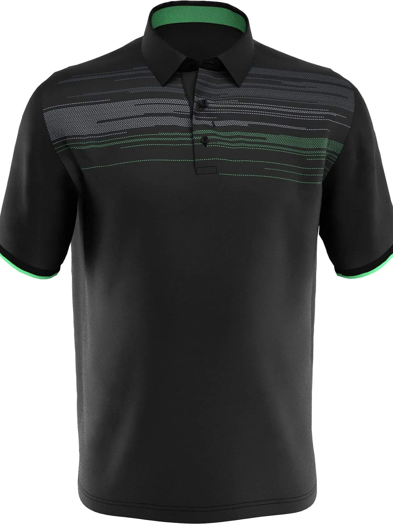 Mens Engineered Textured Chest Print Swing Tech™ Polo
