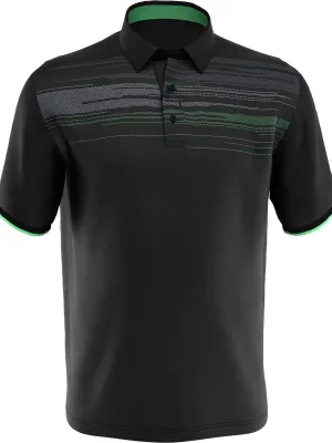 Mens Engineered Textured Chest Print Swing Tech™ Polo