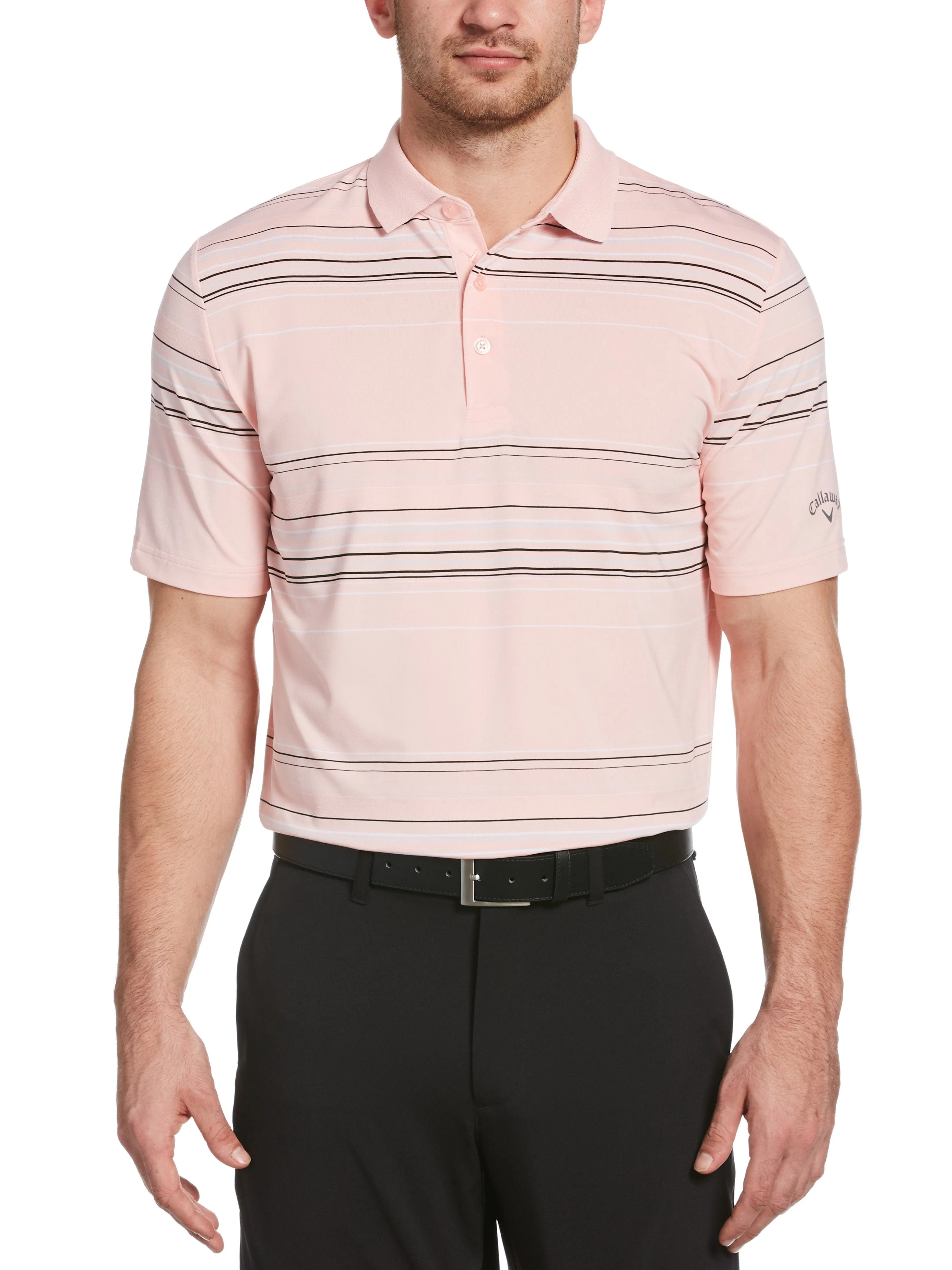 Mens Fine Line Roadmap Stripe Polo