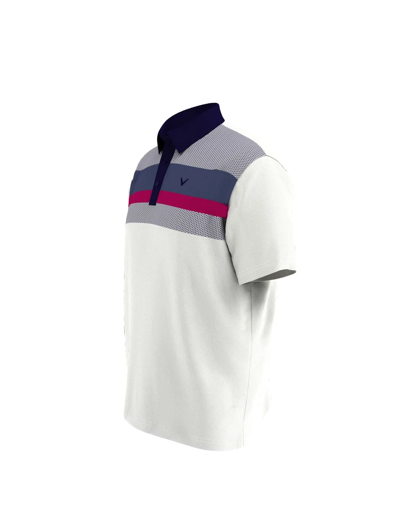 Mens Geo Block Print Polo