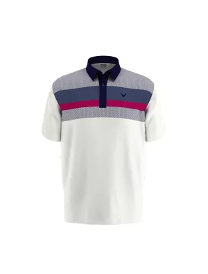Mens Geo Block Print Polo