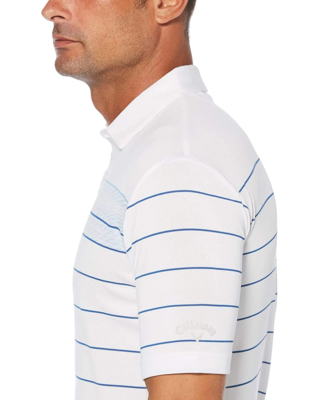 Mens Jacquard Stripe Polo