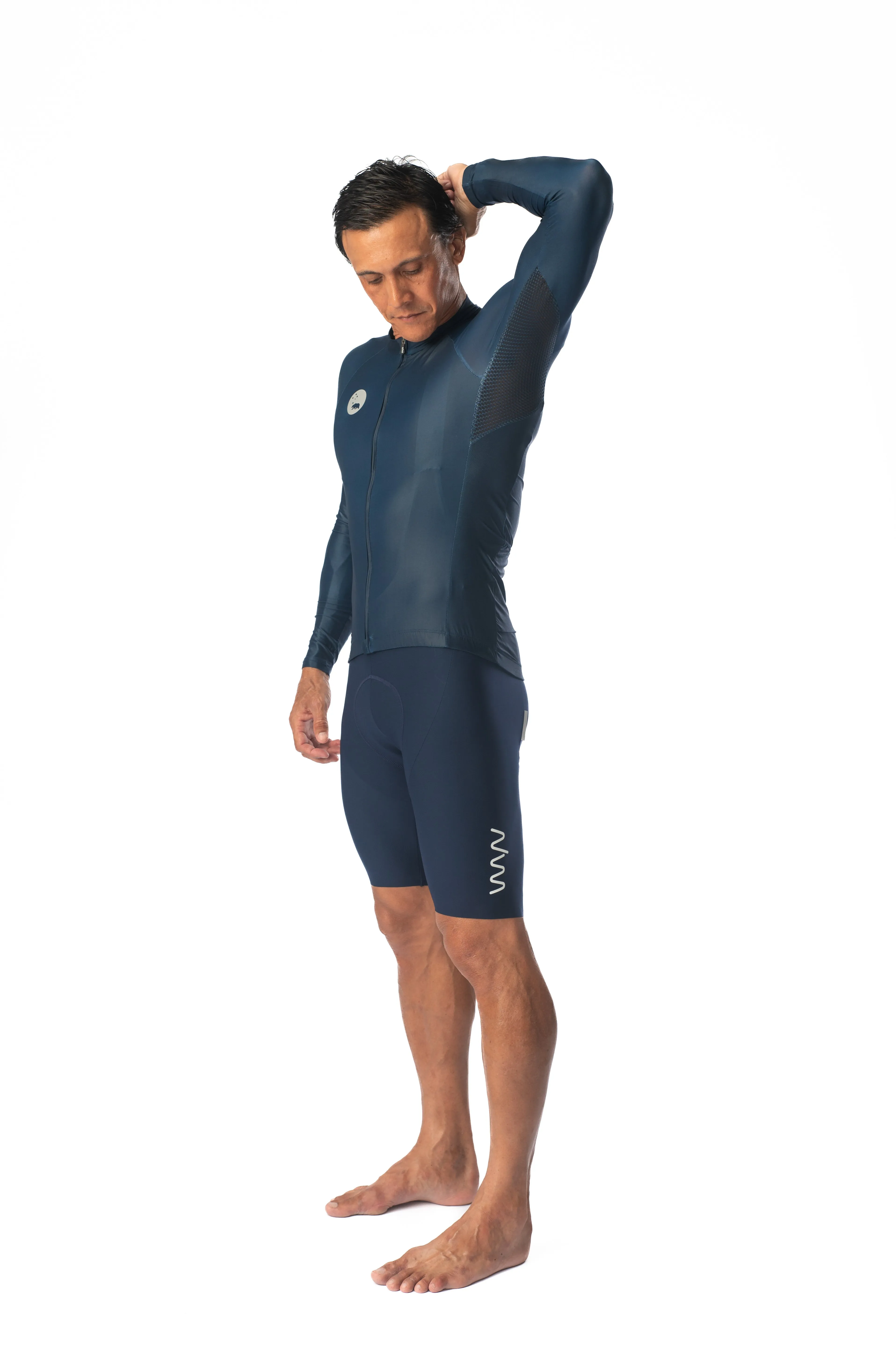Men's Lightweight Long Sleeve Cycling Jersey - Navy