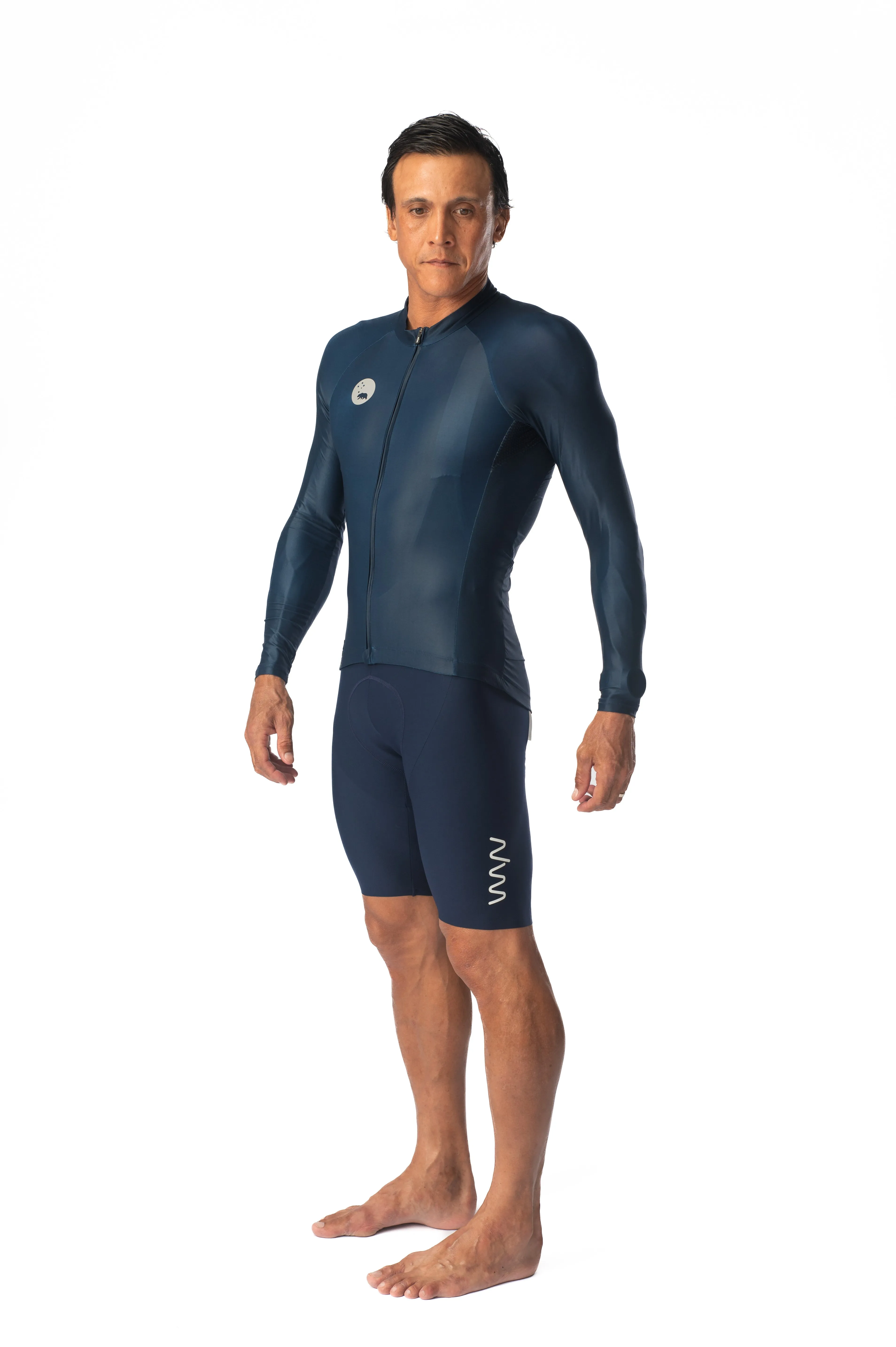 Men's Lightweight Long Sleeve Cycling Jersey - Navy