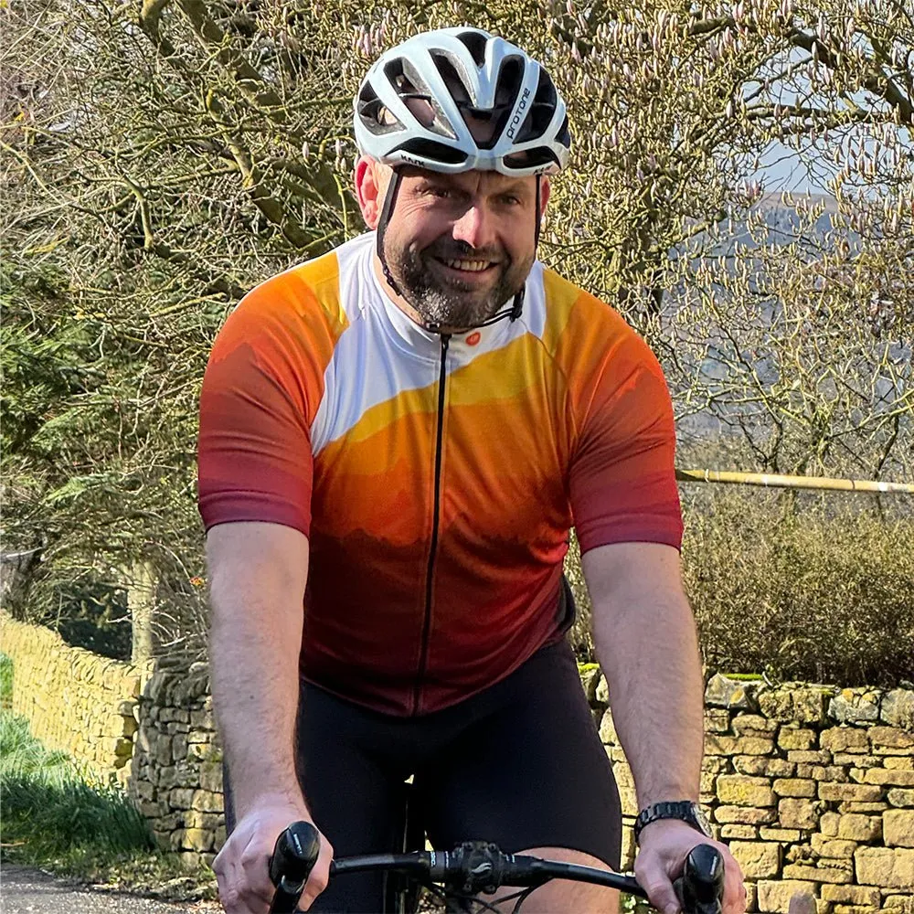 Mens Orange Peaky Cycling Jersey