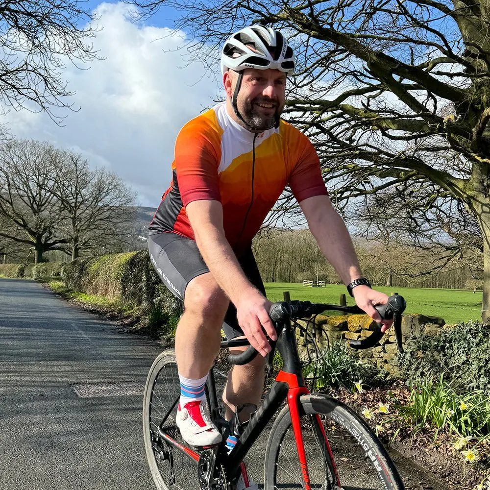 Mens Orange Peaky Cycling Jersey