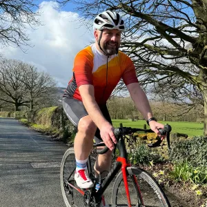 Mens Orange Peaky Cycling Jersey