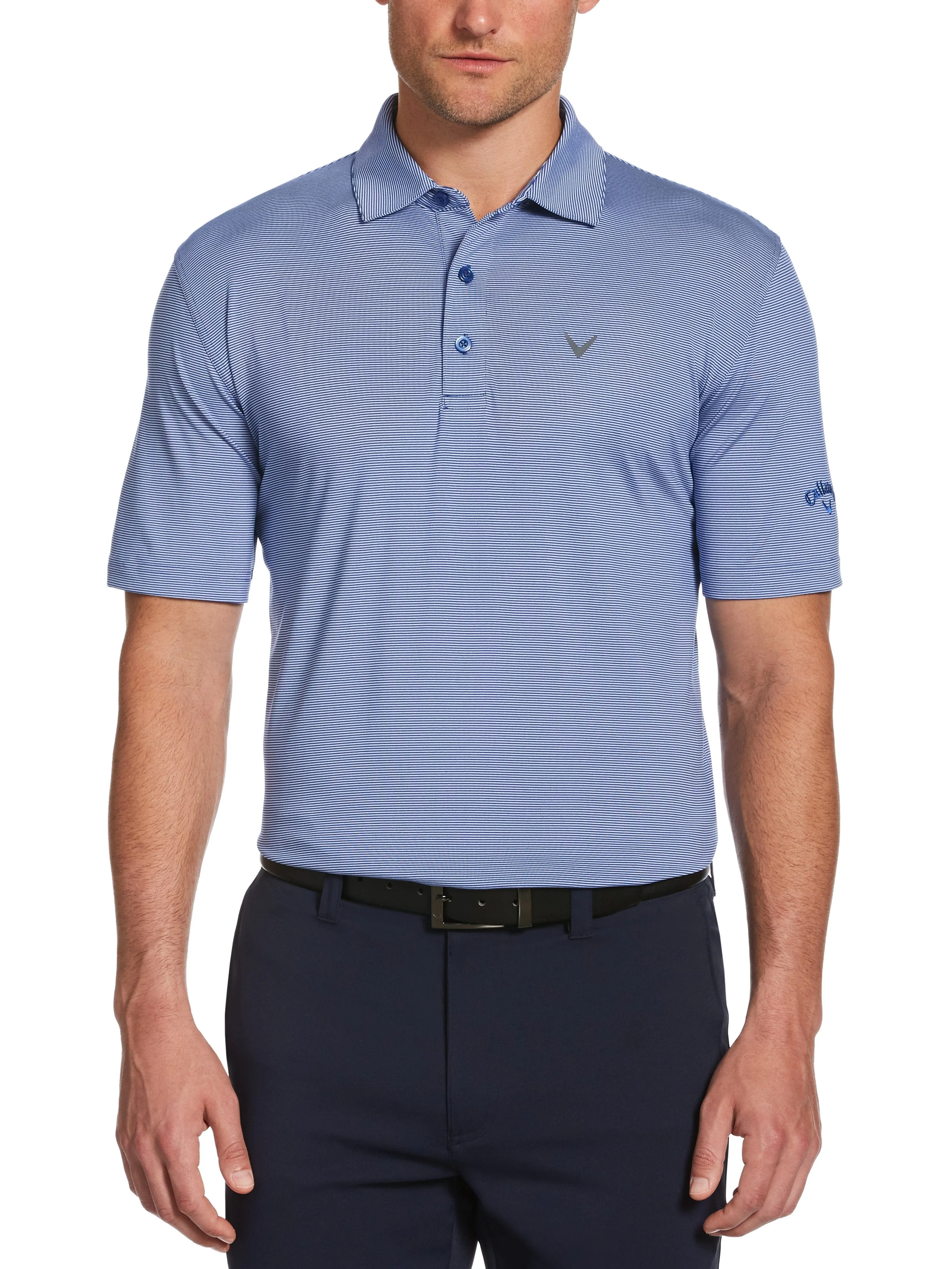 Mens Pro Spin Fine Line Stripe Polo