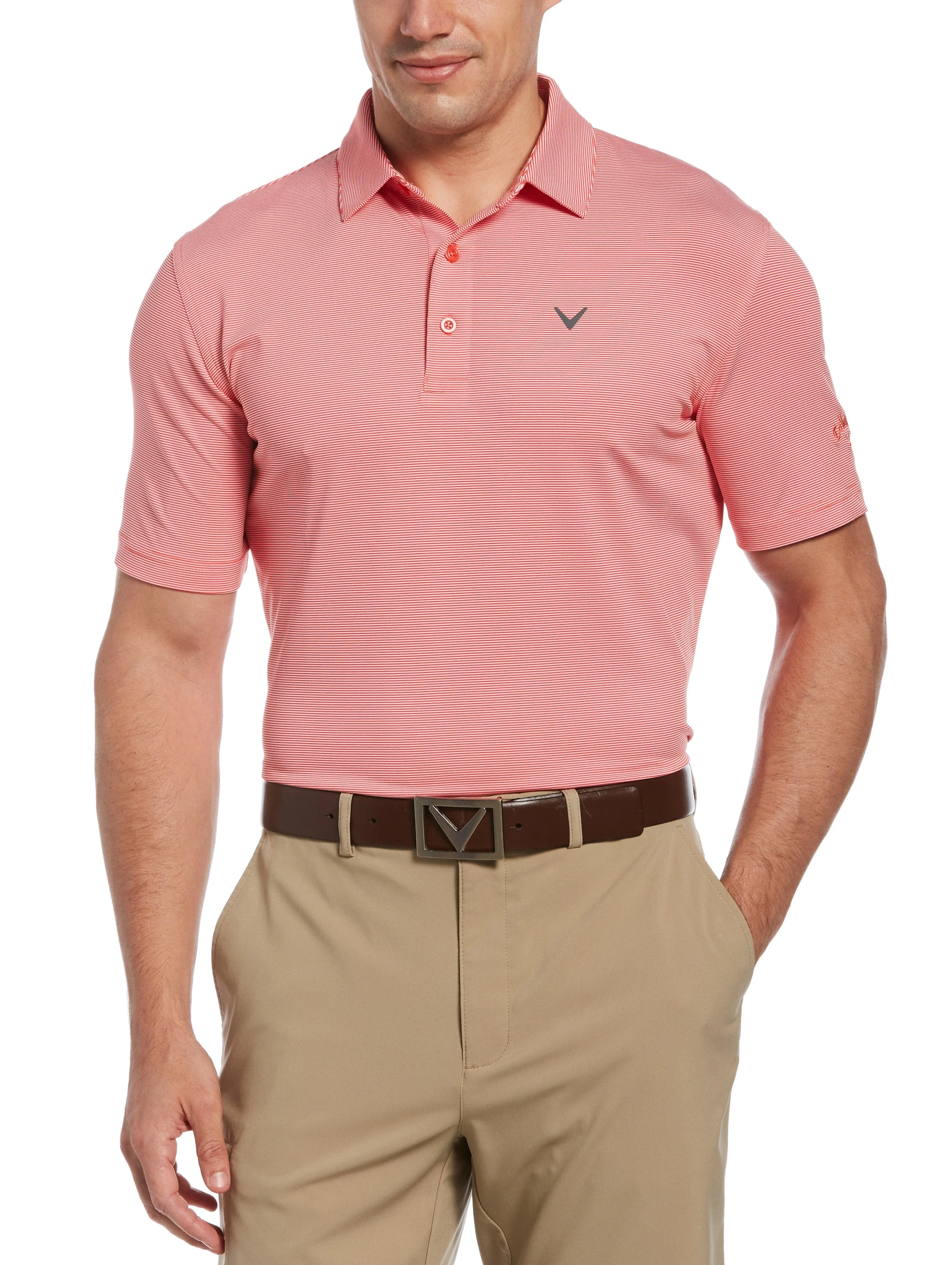 Mens Pro Spin Fine Line Stripe Polo