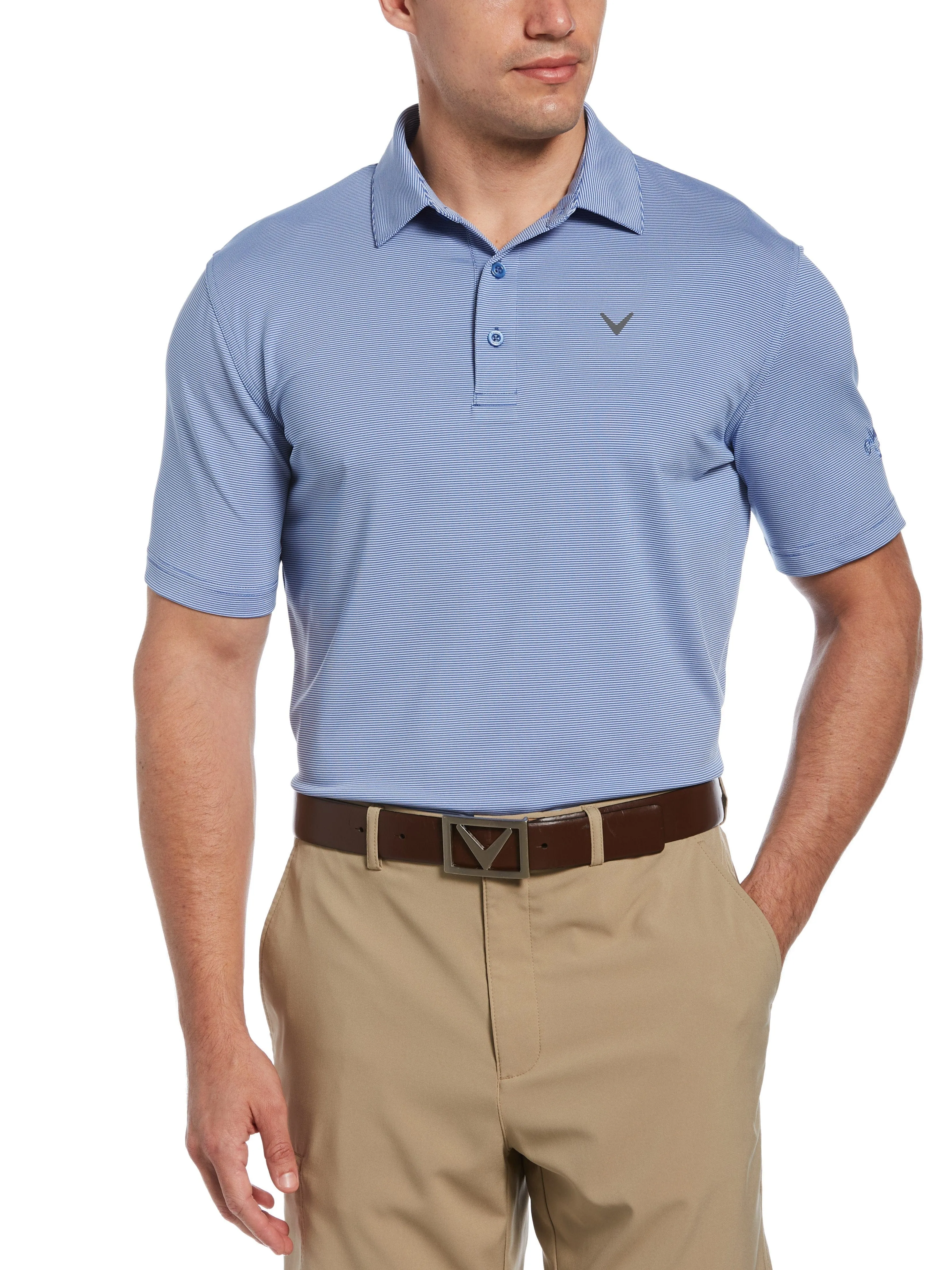 Mens Pro Spin Fine Line Stripe Polo