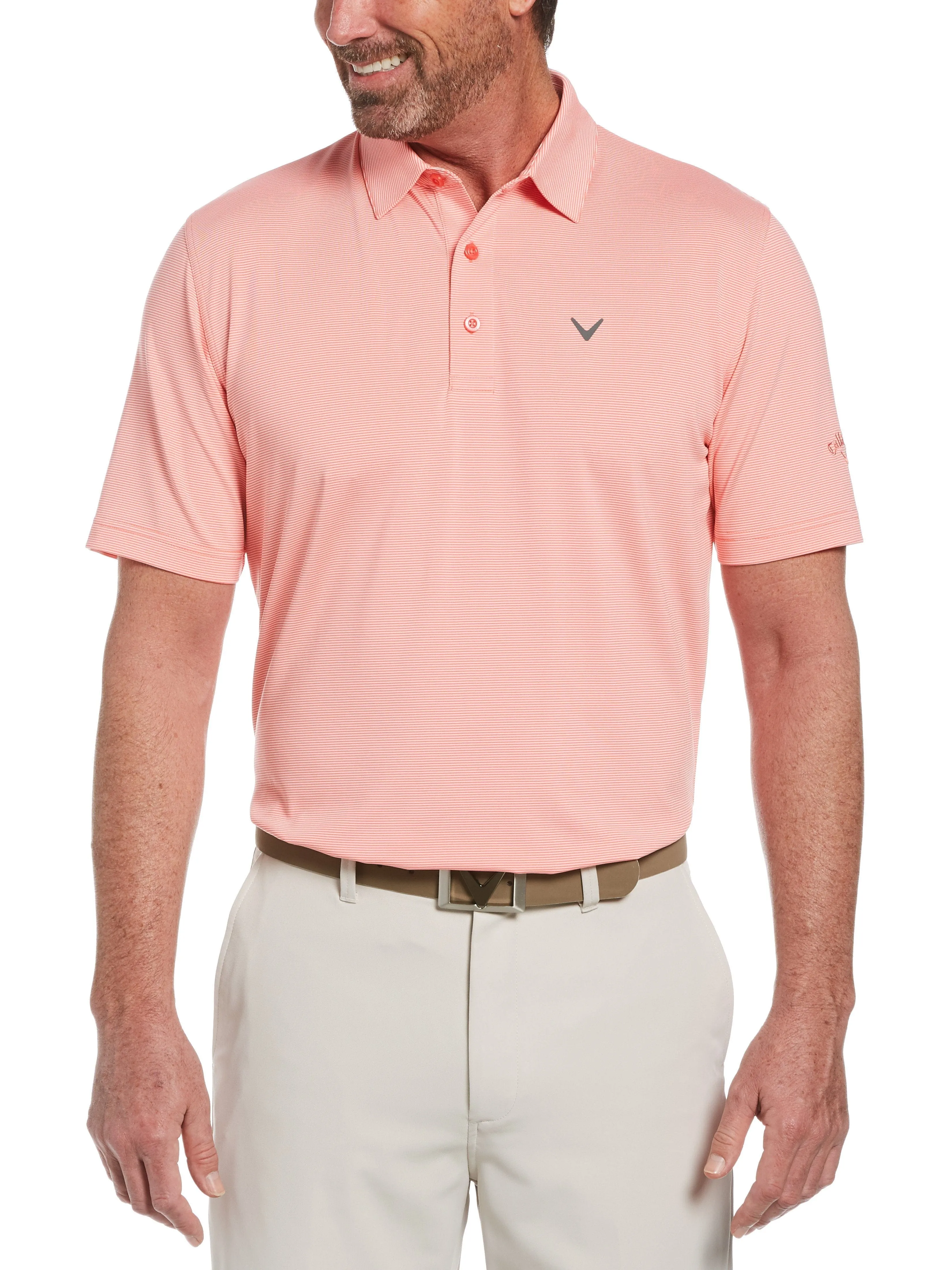 Mens Pro Spin Fine Line Stripe Polo