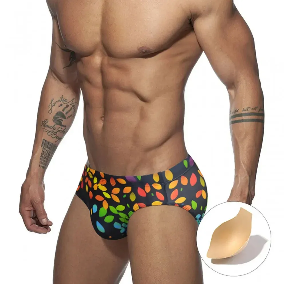 Men’s Rainbow Leafs Swim Briefs