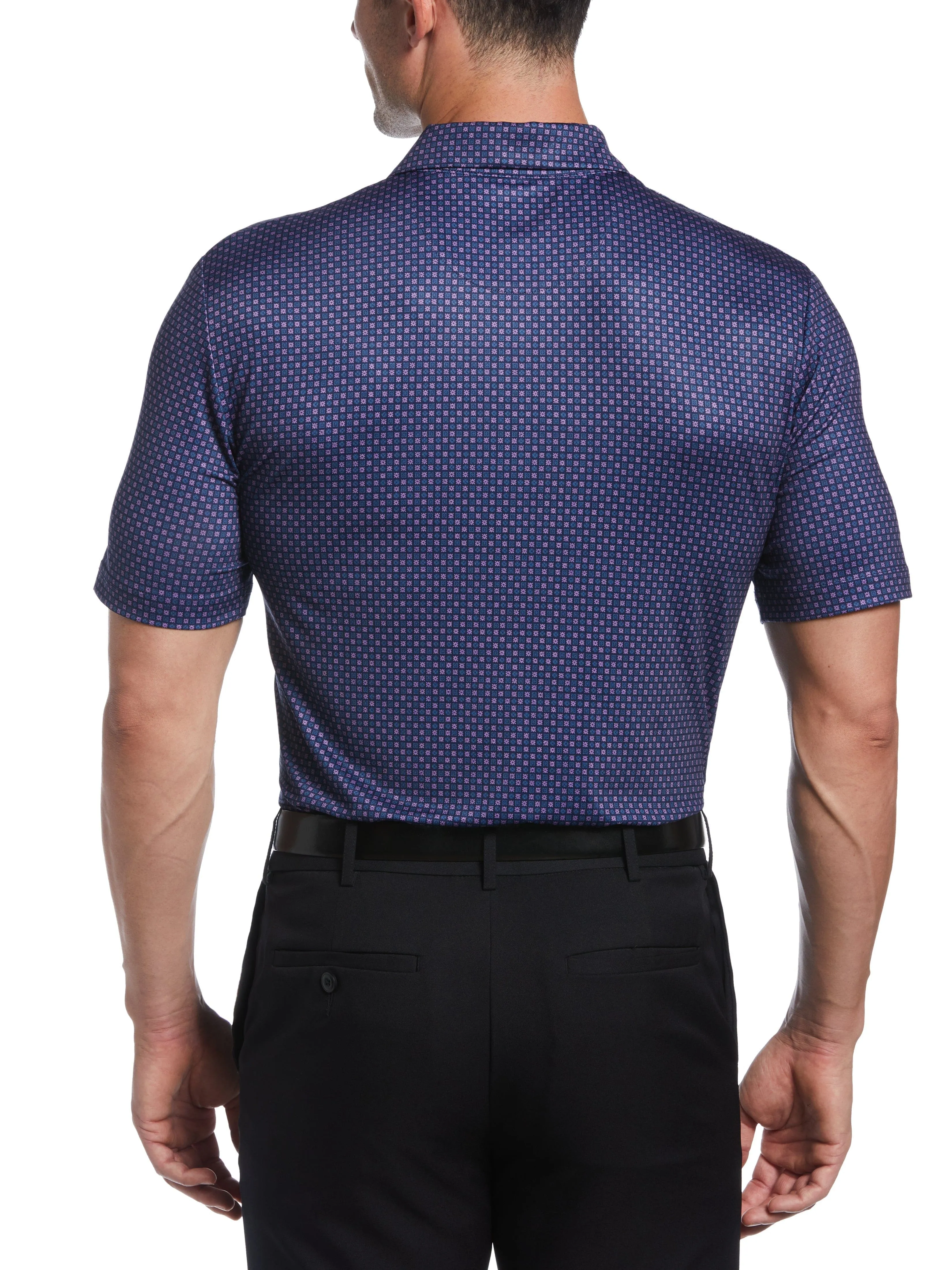 Mens Tile Foulard Print Golf Polo