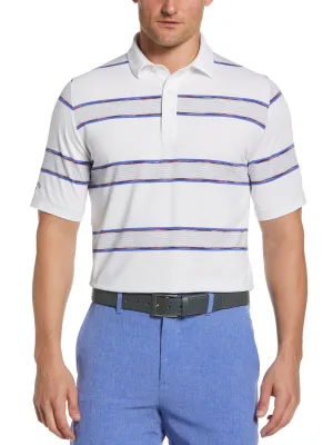 Mens Yarn Dyed Space Dye Filtered Stripe Golf Polo