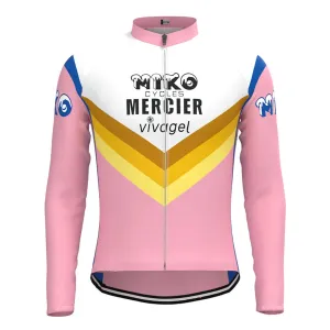 Mercier Pink Vintage Long Sleeve Cycling Jersey Top