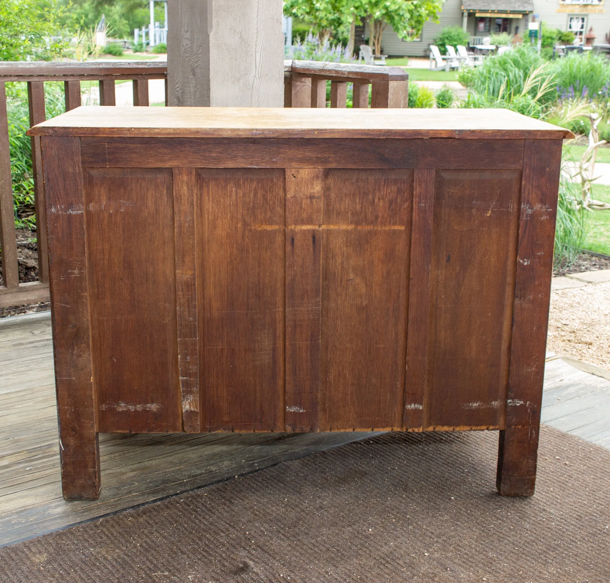 Mid-Century Spanish Oak Chest of Drawers with Handmade Iron Hardware
