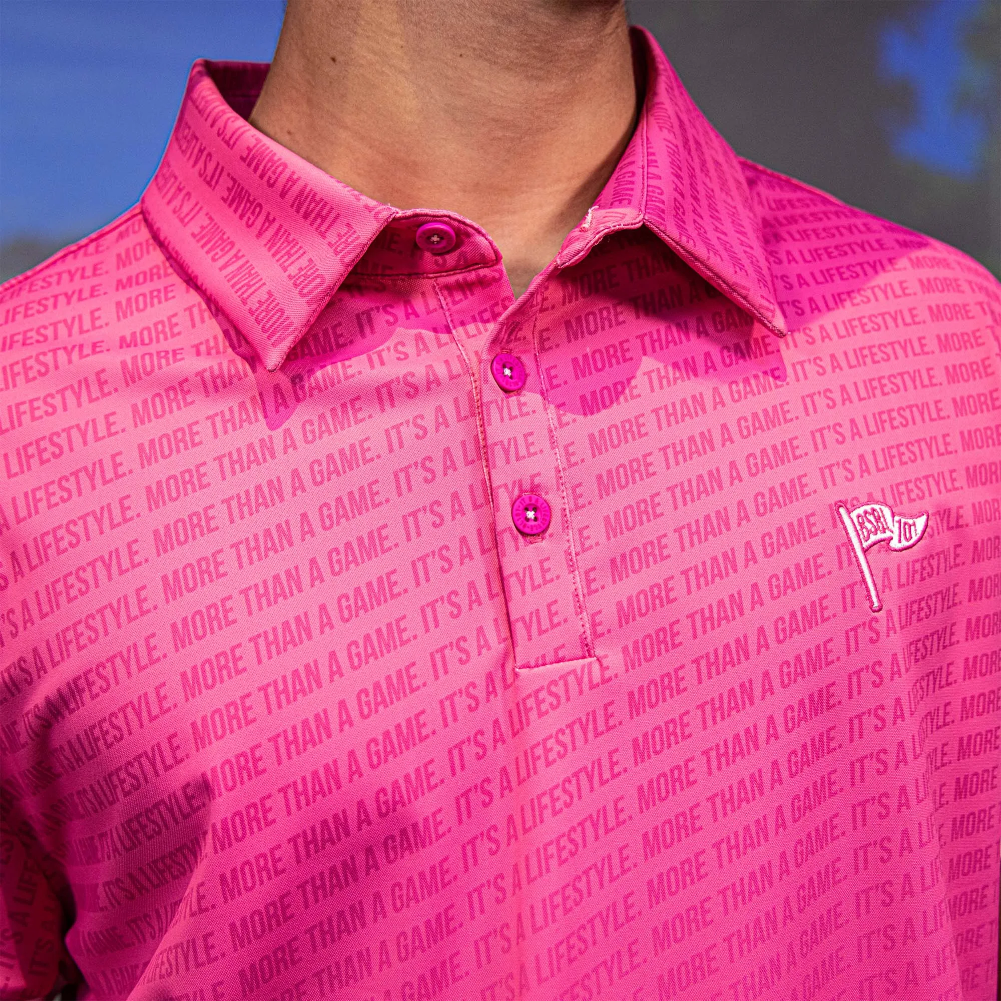 More Than a Game Gradient Youth Polo - Pink/White